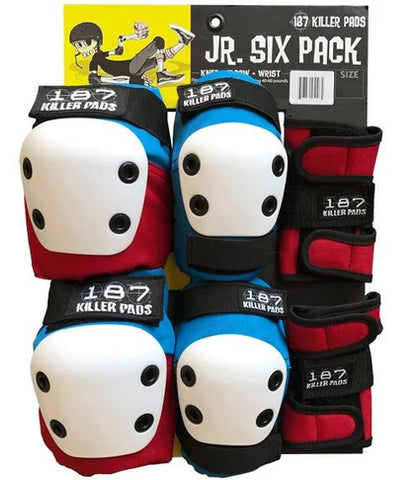 187 Killer Pads Jr. Six Pack Combo Pack - Red/White/Blue