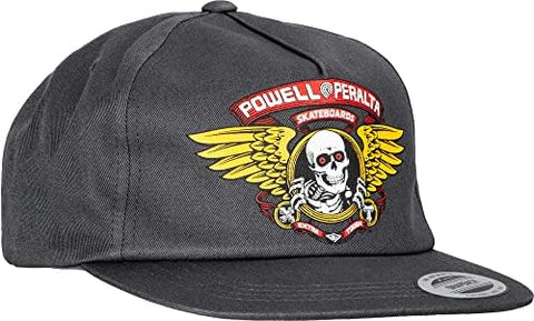 Powell Winged Ripper Snapback Hat - Charcoal