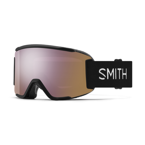 Smith 2025 Squad Goggle - Black + ChromaPop™ Everyday Rose Gold Mirror