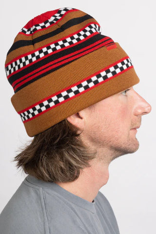 Corduroy 2025 Check Stripe Beanie - Nutmeg