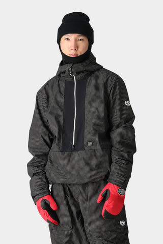 686 Ghost 2.5L Anorak 2025 Jacket - Black Grid Colorblock