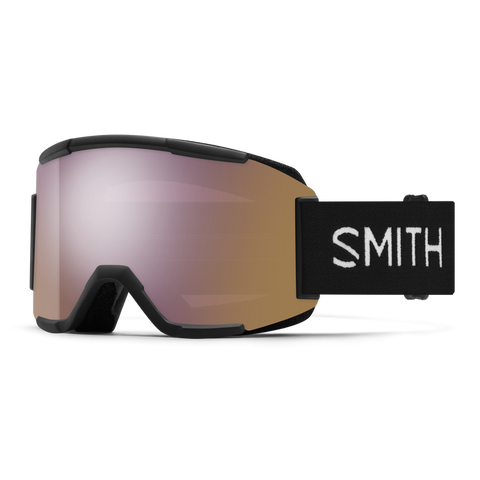 Smith 2025 Squad Goggle - Black + ChromaPop Everyday Rose Gold Mirror Lens