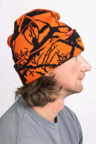 Corduroy 2025 Twig Camo Beanie - Safety Orange