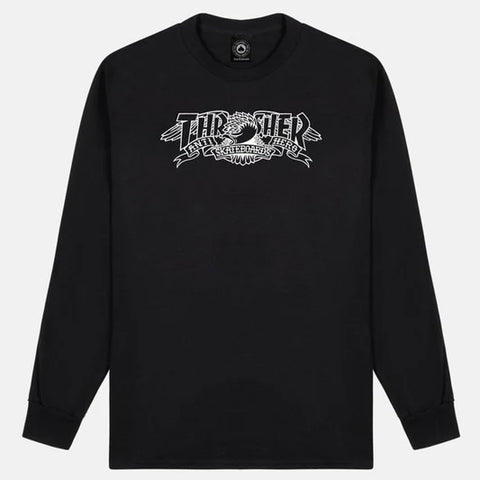 Thrasher x Anti Hero Mag Banner Longsleeve T-Shirt - Black