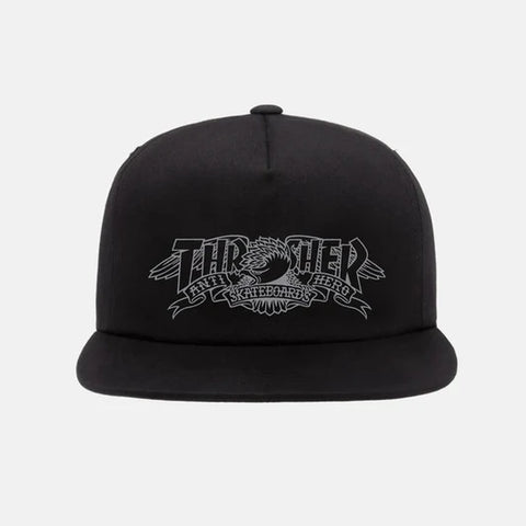 Thrasher x Anti Hero Mag Banner Snapback Hat - Black