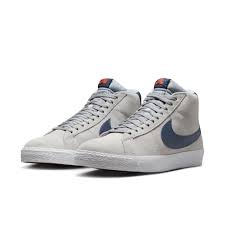 Nike SB Zoom Blazer Mid Shoes - Wolf Grey/Midnight Navy