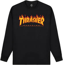 Thrasher Flame Logo Longsleeve T-Shirt - Black