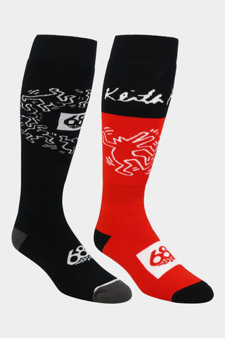 686 x Keith Haring Mens 2-Pack Snow Socks 2025 - Assorted