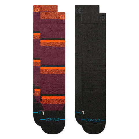 Stance Snow Socks Nightride Mid 2pk 2025 - Black