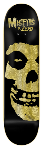 Zero Misfits Fiend Skull Collage Deck - 8.25 - Gold