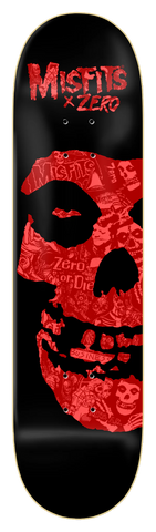 Zero Misfits Fiend Skull Collage Deck - 8.25 - Red